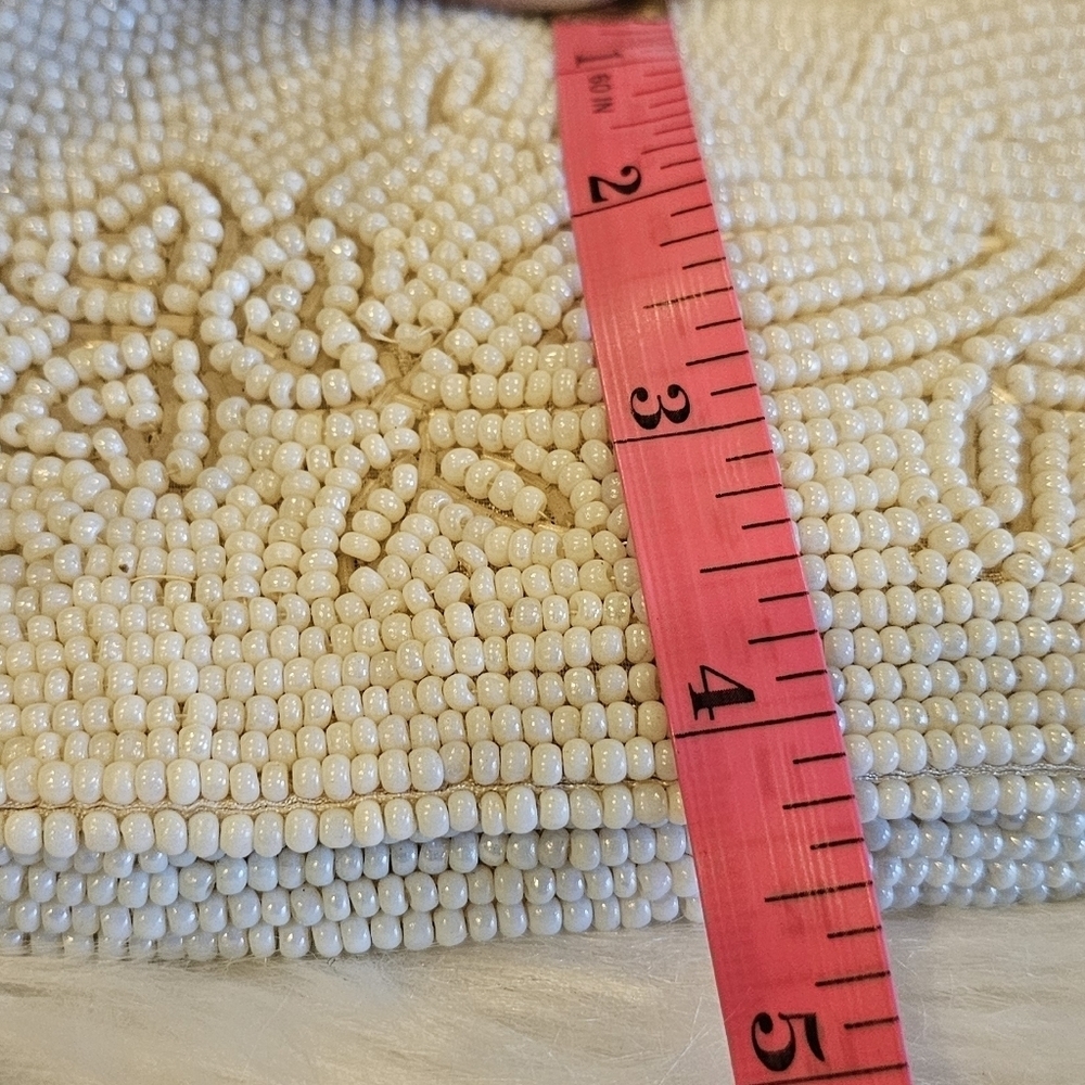 Bags By Debbie Vintage Handmade Beaded White Clutch - Picture 7 of 9